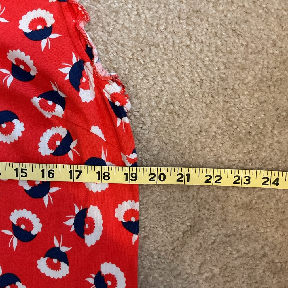 Boden Lois Floral Midi Jersey Dress Orange/Red Navy White Sleeveless Size 10 M - Picture 6 of 16